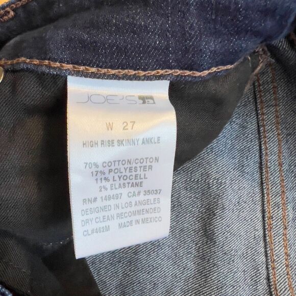 Joe's Jeans Size 27 Coraline High-Rise Skinny Ankle Dark Wash Raw Hem - Picture 4 of 11